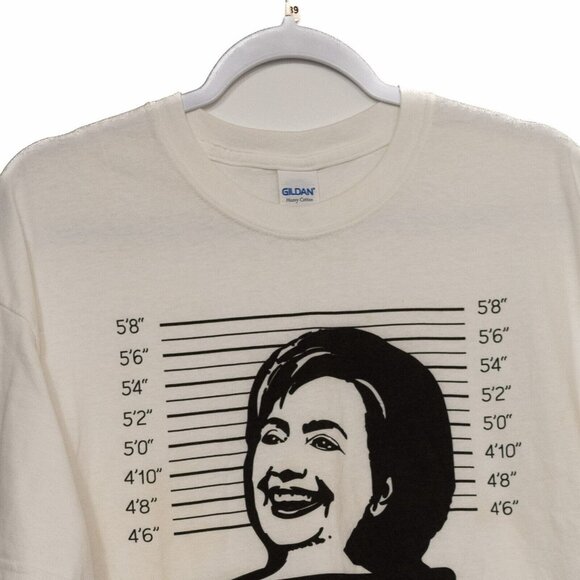 Gildan Clinton For Prison 2016 Mens White T-Shirt Short Sleeve Crew Neck Size XL - Picture 3 of 8